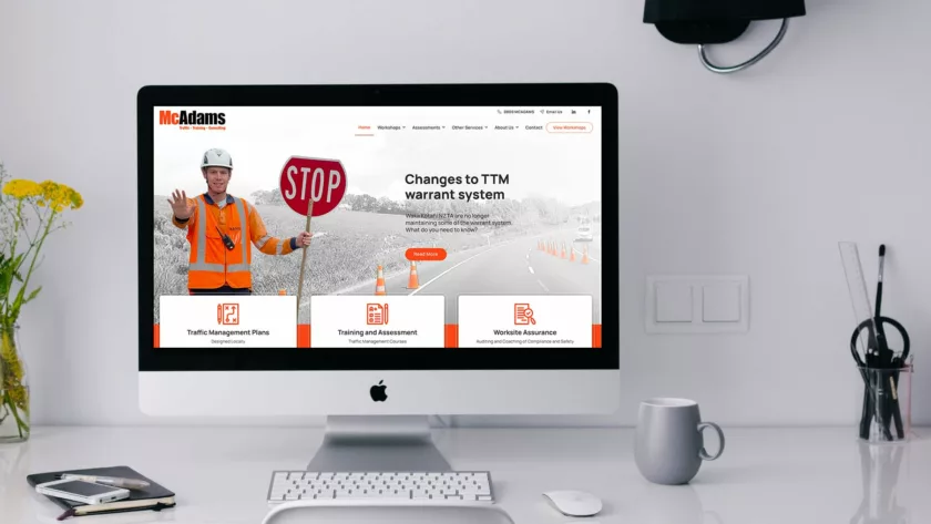 McAdams website desktop view